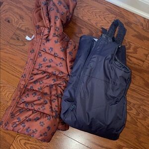 Animal Print Brown and Black Puffer Jacket Snowsuit Set